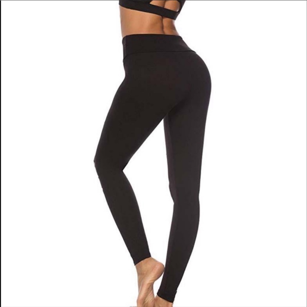 Ripped Leggings Black Yoga Pants Athleti… - Picture 6 of 8